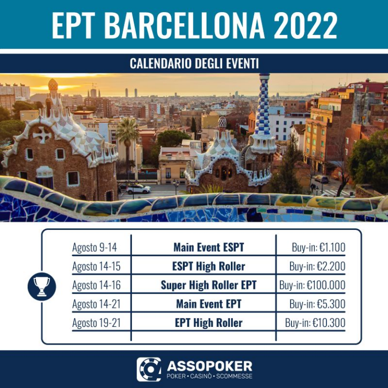 EPT Barcellona 2022: tutto sull'evento dell'estate, il programma